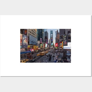 Times Square Digital Painting Posters and Art